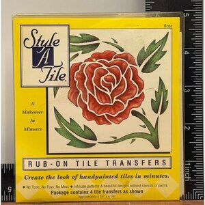 HTF Highgate STYLE A TILE  Rub-On Decorative Tile Transfers Rose Pattern Craft